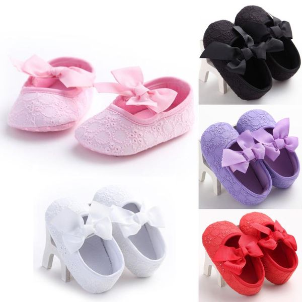 

first walkers 0-18m baby girls soft sole bow crib shoes born kids casual anti-slip sneaker pre-walker