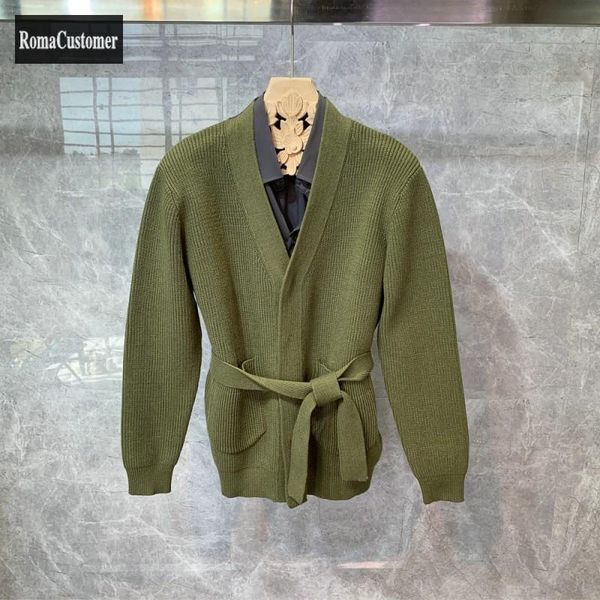 

men's sweaters 2021 autumn winter mens knitted sweater outerwear thicken korean style solid v-neck casual lace up male, White;black