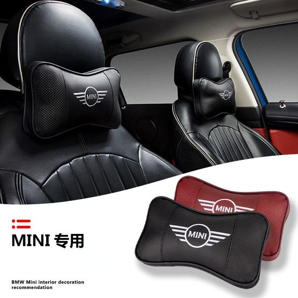 

Seat Cushions Car Headrest Neck Support Pillow Leather Accessories For MINI Cooper One JCW Clubman Countryman R55 R56 F55 F56 R57