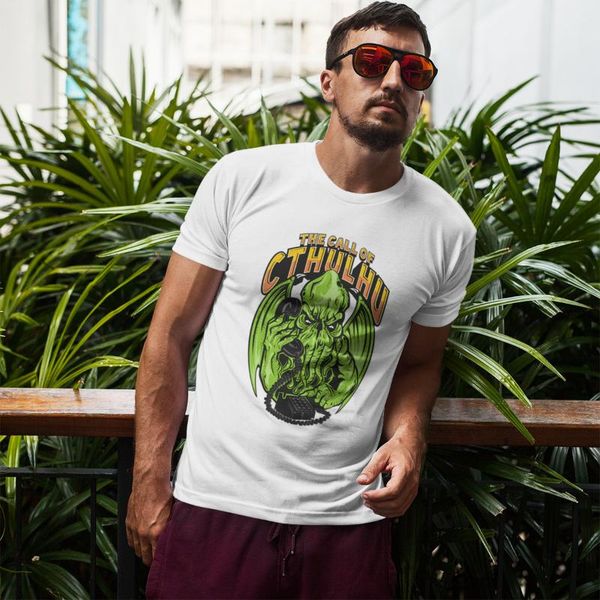 

men's t-shirts call of cthulhu tshirt gothic bakugou hip hop tees plus size cool t-shirt 122626, White;black