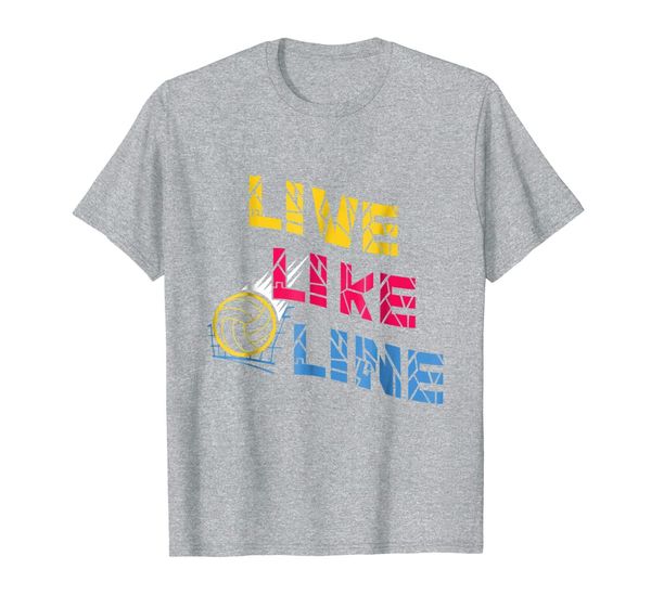 

live like line volleyball players gift t-shirt, White;black