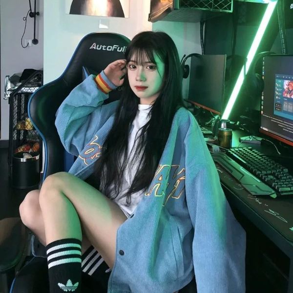 

women's jackets big male and female embroidery jacket, baseball spring fall fashion, Black;brown