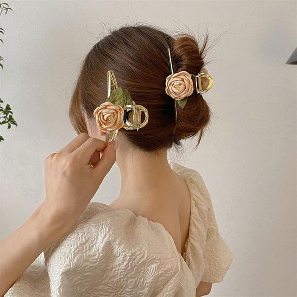 

hair clips rose flower minimalist clip lovely barrettes hairpin accessories trendy women ponytail holder