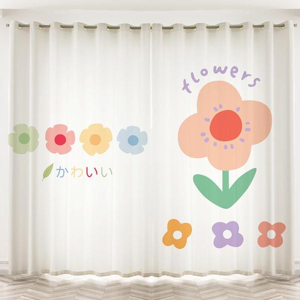 

curtain & drapes creative simple cartoon lovely fashion girl bedroom blackout curtains print fabric rideau salon home decoration di50cl