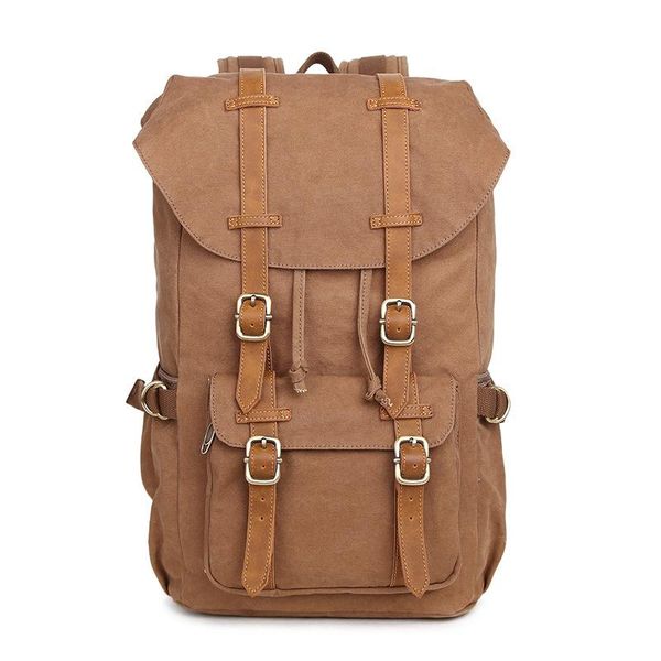 

backpack fashion canvas schoolbag neutral casual travel students backpacks shoulder bag