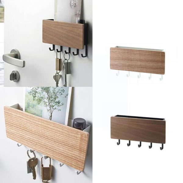 

hooks & rails wooden storage box key wall hanging door hook debris household a7j1