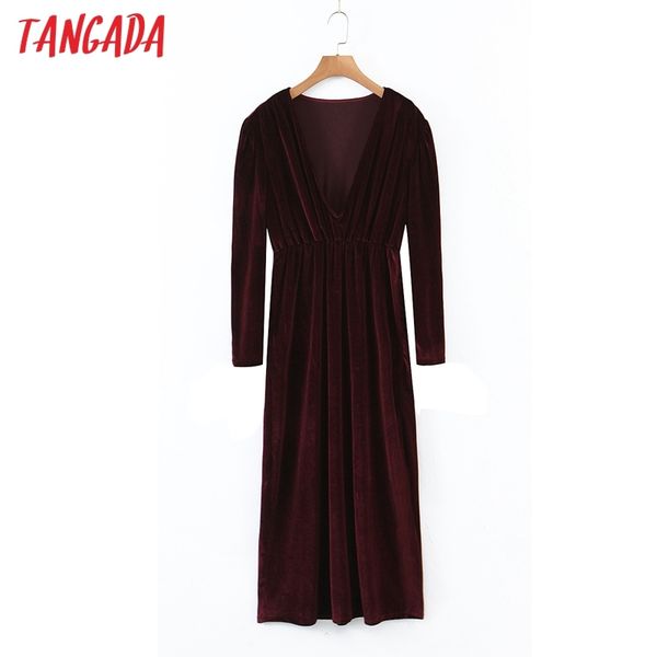 

fashion women deep v neck red velvet long sleeve ladies midi dress rb01 210416, Black;gray