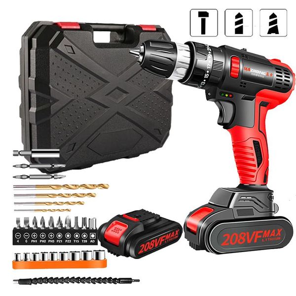 

professiona electric drills impact drill variable speed screwdrivers 1.5ah cordless lithium battery home diy