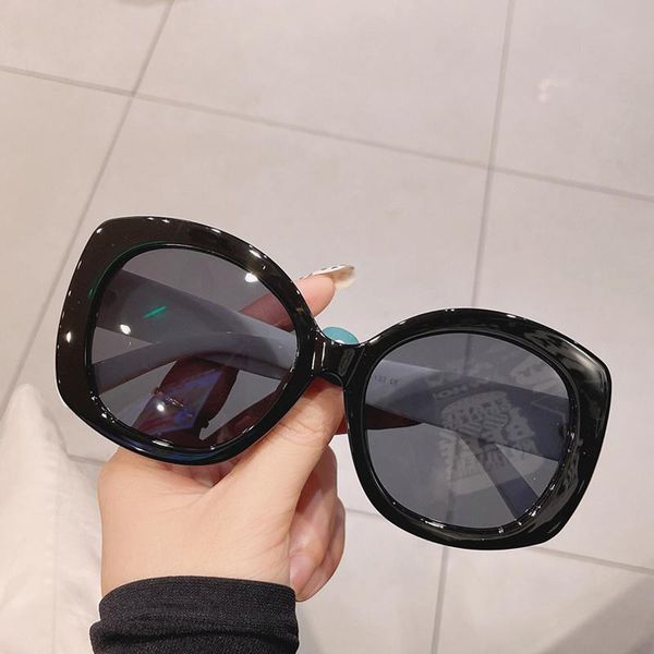 

sunglasses 2021 fashion big round frame women brand designer vintage oversized sun glasses female show shades, White;black