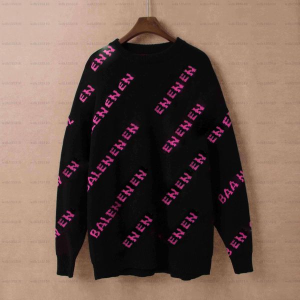 

2021 women's sweater casual knit dress contrast color long sleeve autumn fashion wear classic letter pattern, White;black