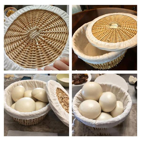 

bread proofing basket round rattan with cover kitchen wicker woven baskets#0630g30 rolling pins & pastry boards