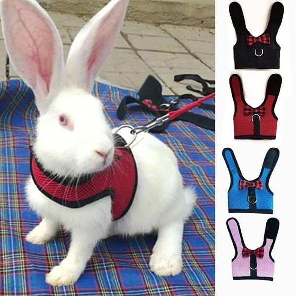 

rabbits hamster vest harness with leash mesh chest strap s/m/l harnesses ferret guinea pig small animals pet accessories dog collars & leash