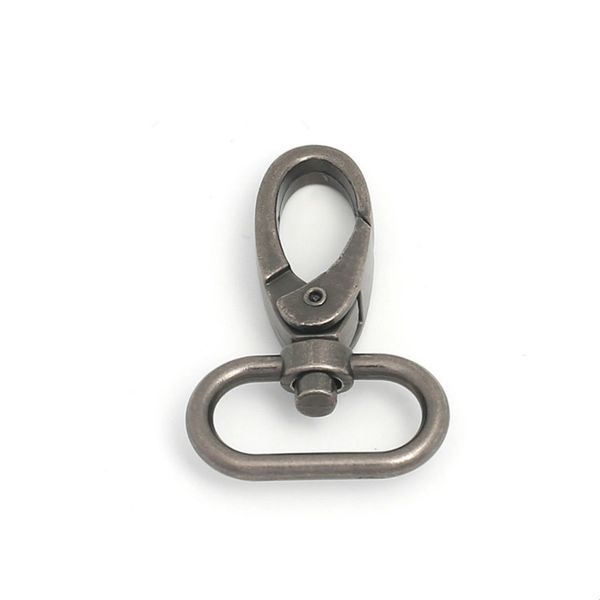 

metal bags snap hook trigger lobster clasps clips flat bottom spring gate leather craft pet leash bag strap belt webbing, Black