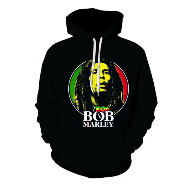 

European and BOB Cool Rock Oil Painting Men's 3D Hoodie Top Punk Gothic Round Neck High Quality Sweater Hoodie, Black