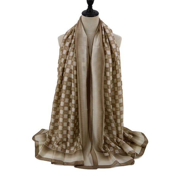 

scarves fashion printed women scarf muslim hijab silk long pashmina grid female foulard wholesale, Blue;gray