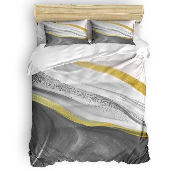 

bedding sets grey gradient marbling set bed sheet pillowcase bedroom comforter home duvet cover