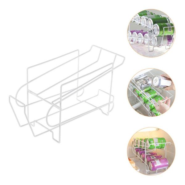 

hooks & rails 1pc automatic covering position cola storage rack beer for home (white)