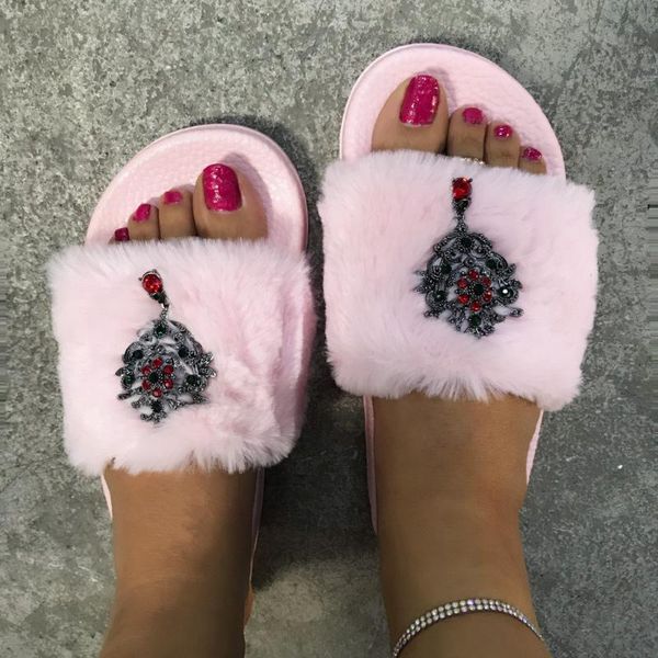 

slippers 2021 women spring summer autumn winter home light casual cotton plush indoor floor flat shoes zapatos de mujer, Black