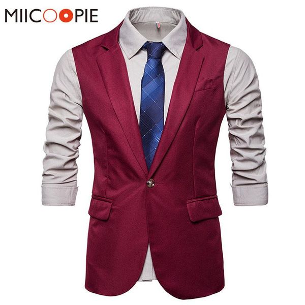 

men's vests mens vest waistcoat 2021 royal work colete masculino suits blazer for men gilet homme casual sleeveless formal business jac, Black;white