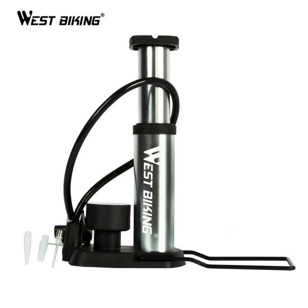 

bike pumps west biking bicycle pump portable aluminum foot mtb cycling air pressure gauge inflator 120psi pedal