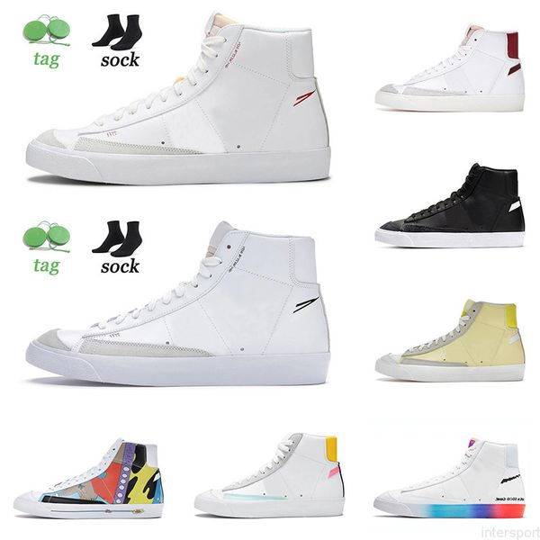 Wholeslae 2021 Blazer Mid 77 Scarpe casual vintage Sketch Rosso Bianco Nero Raygun Jade Green Sunset Pulse Popcorn Uomo Donna Designer Outdoor