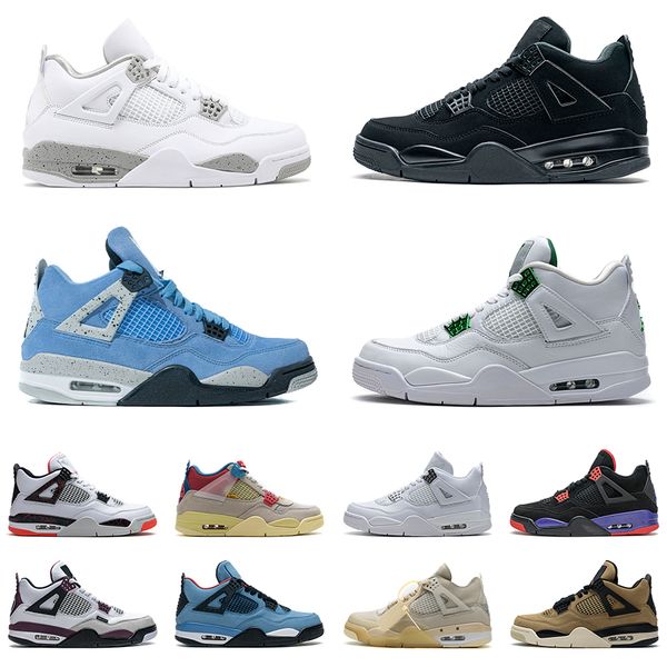 

mens white oreo black cat sail 4 basketball shoes desert moss 4s cool grey cement university blue guava ice metallic purple la bred laser fe