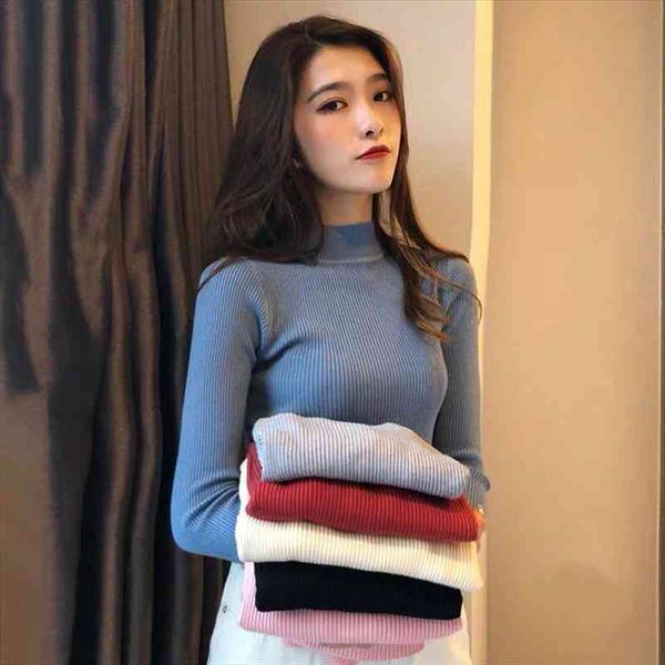 

autumn winter turtleneck pullovers sweaters women long sleeve korean slim-fit tight sweater jumper warm pull femme, White;black