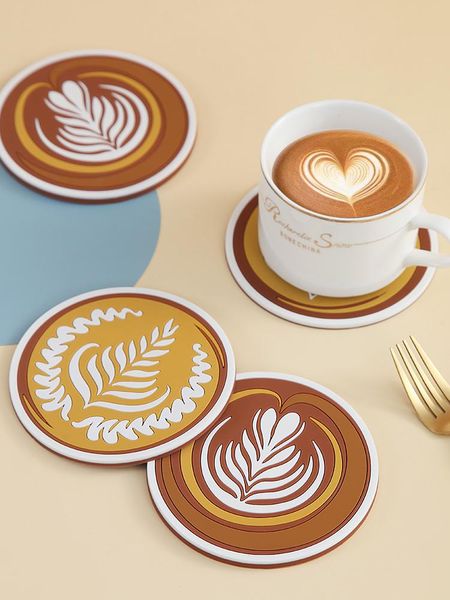 

mats & pads kitchen accessories silicone mat pad drink decor pastry insulation non-slip coffee