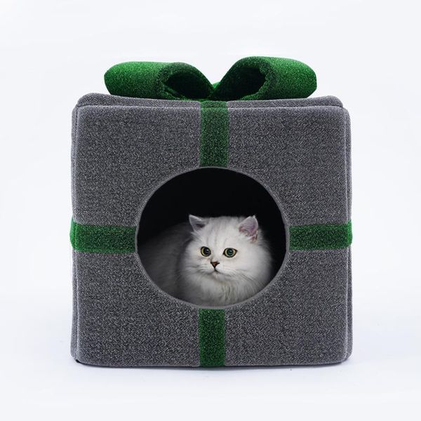 

comfortable safe gift box cat's house spring warm cute style four seasons universal enclosed cat villa supplies cotton beds & furniture