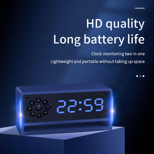 

full hd webcam 4k smart clock camera wireless wifi p2p/ap cam night vision motion detection camera home security mini camcorder