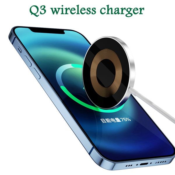 Yüksek Kalite 15 W Q3 Kablosuz Taşınabilir Mini Manyetik Şarj Qi Akıllı Telefonlar için Hızlı Hızlı Şarj Pedi Evrensel