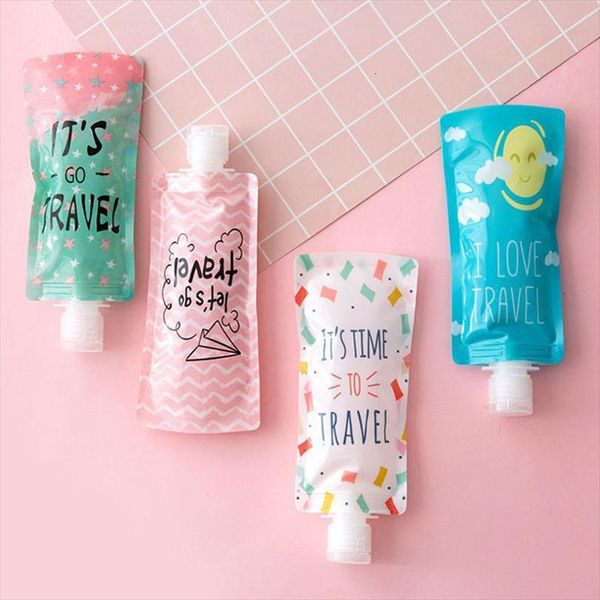 

casual travel cosmetic folding makeup bag emulsion split storage packing lotion shampoo bottle toiletry wash beauty pouch