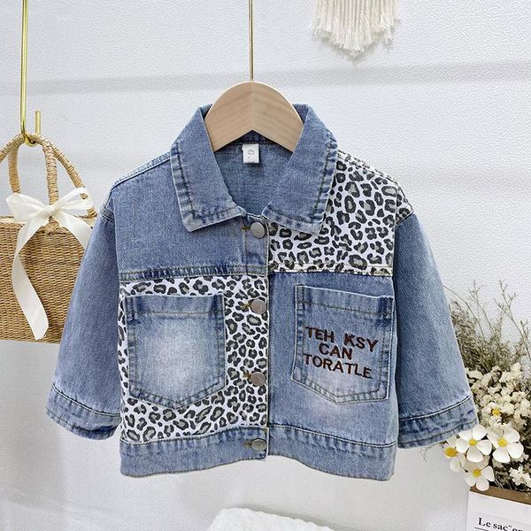 

jackets leopard print denim jacket, Blue;gray