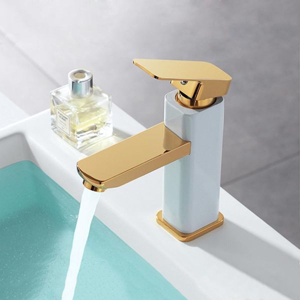 

basin faucet mixer bathroom sink gold and white deck mounted cold taps lavatory faucets