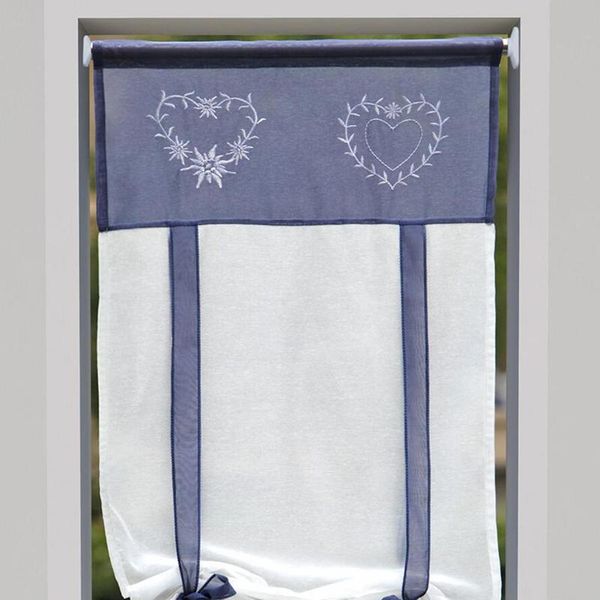 

curtain & drapes 1pc roman embroidered rustic blinds for live room kitchen gauze small coffee shop house decoration