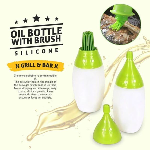 

tools & accessories 2 kind silicone oil bottle with brush honey baking brushes liquid pen cake butter bread pastry cooking food