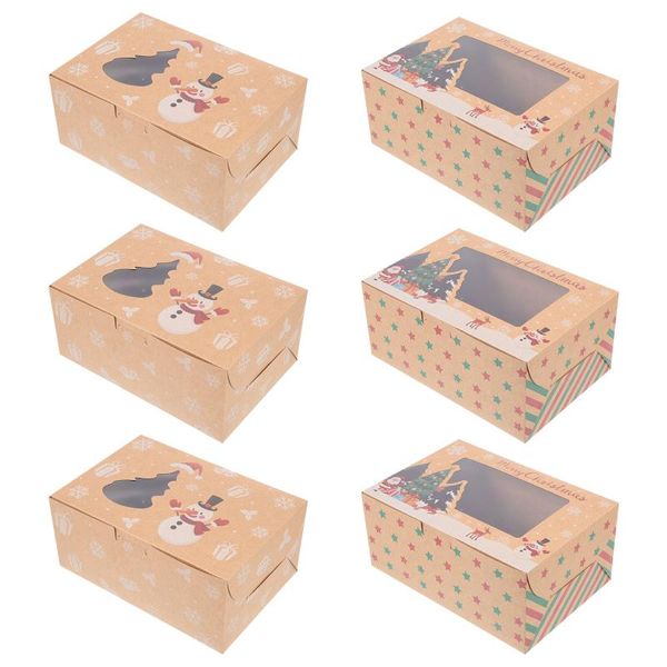 

gift wrap 10pcs christmas biscuit boxes cake candy storage (assorted color)