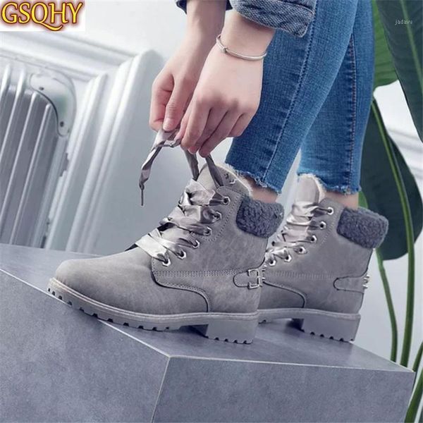 

snow boots women botas mujer invierno 2021 bottes femme ankle pu keep warm in winter square heel round toe rubber short plush1, Black
