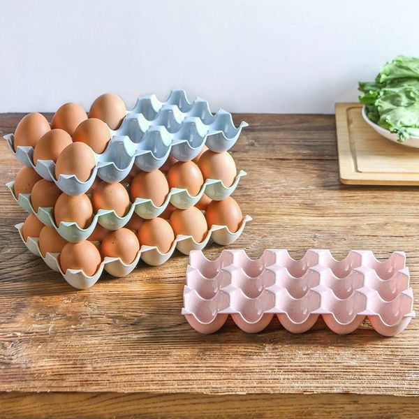 

storage bottles & jars household refrigerator wheat fiber pp plastic egg box holder