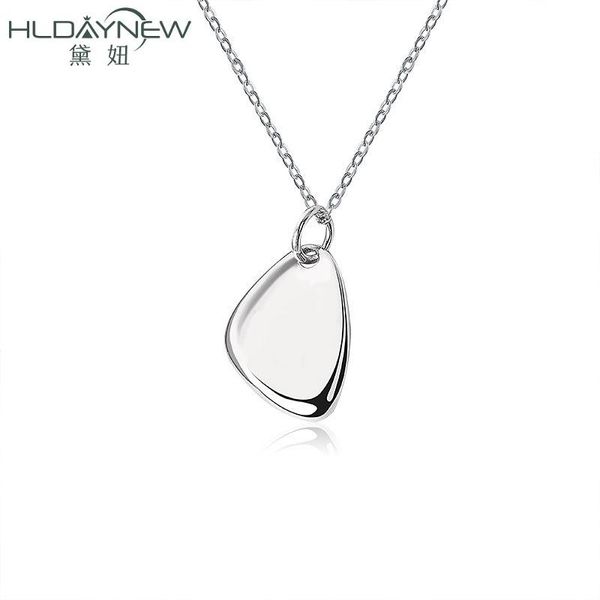 

pendant necklaces simple ins irregular metallic geometric shiny necklace for woman brass charms ornaments collar choker drop accessory, Silver