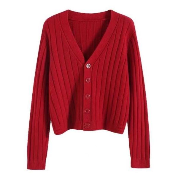 

women's knits & tees 10 colors women cardigan ladies korean style female short knitted sweater girls button up coat jacket autumn wint, White