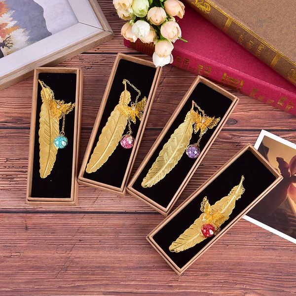 

bookmark 1pc retro vintage design of feather/butterfly creative metal bookmarks promotional gift stationery film book mark