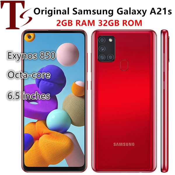 Samsung Galaxy A21s originale rinnovato A217fd sbloccato mobilephone 2 GB RAM 32 GB Smartphone Android ROM con accessori Box 8pcs