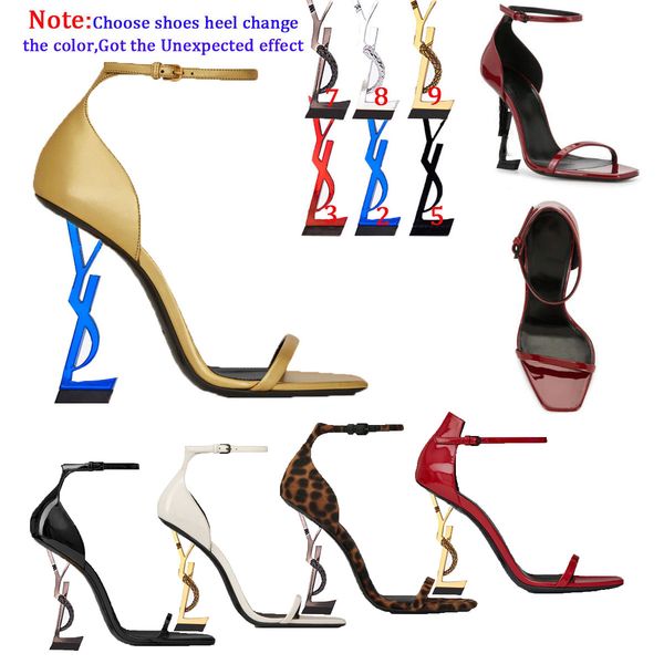 

Ã½ s i paris metal letters luxury designer brand dress shoe golden gold high heels women fashion open toe super highs heel sandals bridal wed, Black
