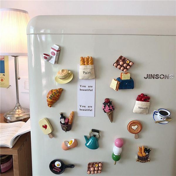 

fridge magnets refrigerator magnet three-dimensional creative magnetic sticker simulation food bread message