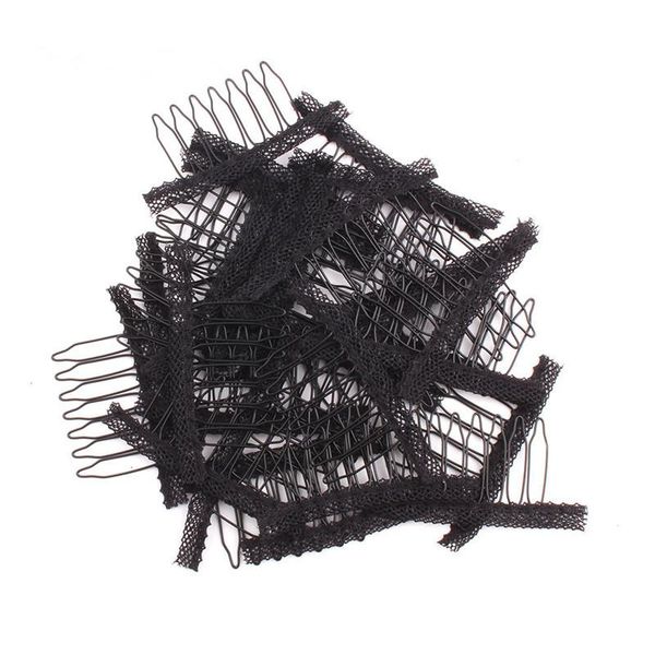 

2021 new wig accessories lace wig for six teeth mesh steel claw spring comb mesh cap clip