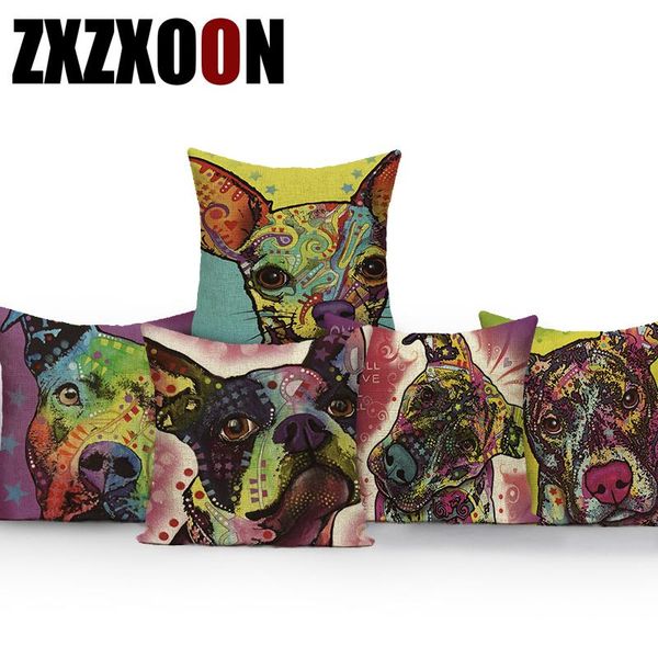 

cushion/decorative pillow cotton linen decorative pillows case shabby chic animals dogs pets cushion cover for sofa bedroom pillowcase