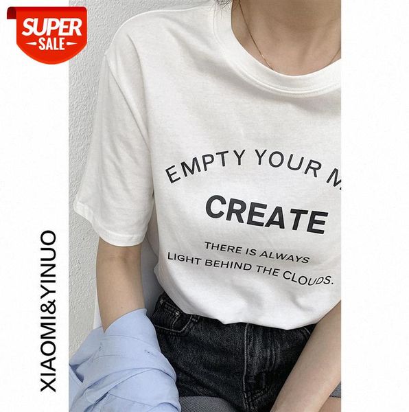 

[ou fan] 7898 white letter printing short-sleeved t-shirt women casual bottoming #jj38, Black;gray