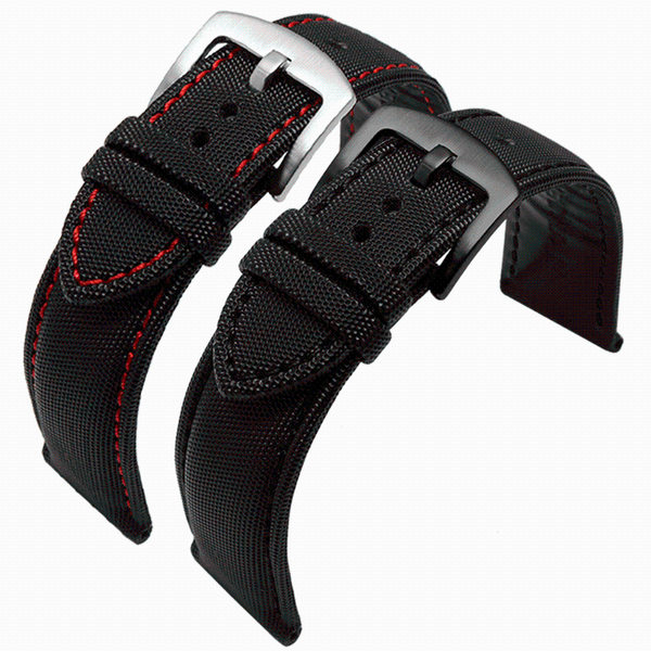 

watch bands nylon leather watchband for men's classic no. 5 strap 20mm 21mm 22mm 23mm 24mm style waterproof bracelet, Black;brown