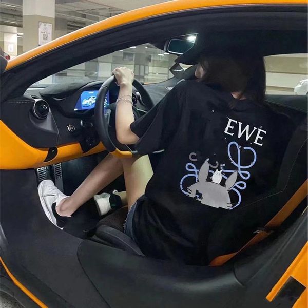 

printed letter 21s new spring cartoon and summer cotton round neck short sleeve t-shirt for lovers, Gray